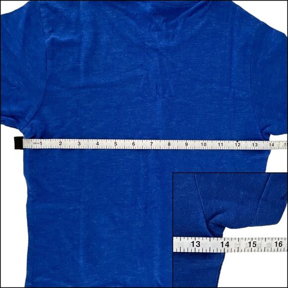 LAT Fine Jersey Tee Shirt Top Short Sleeves Crew Neck Royal Blue Girls Large - Picture 6 of 8